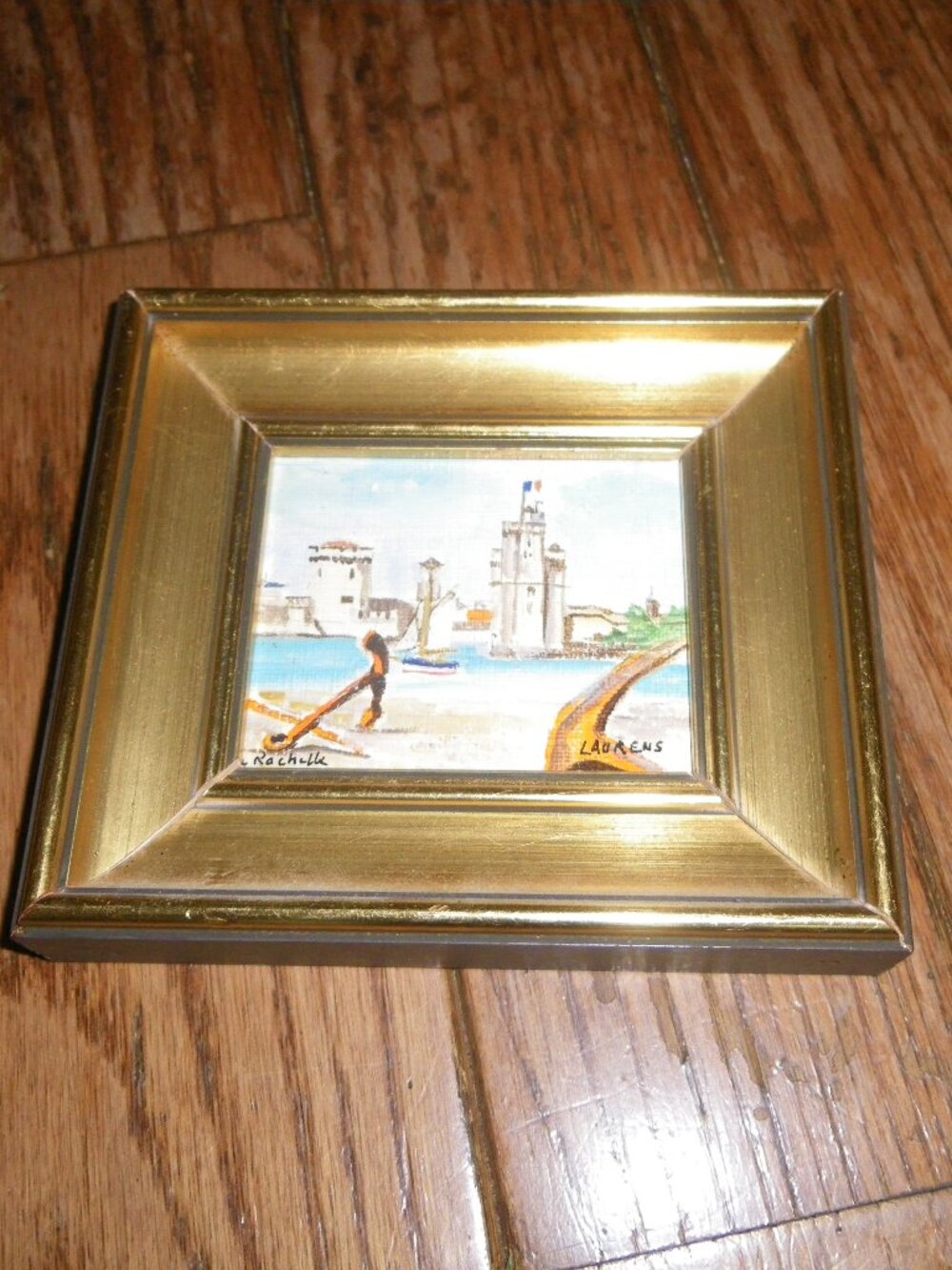 Vintage Miniature Framed Oil Painting Classic Landscape Laurens France